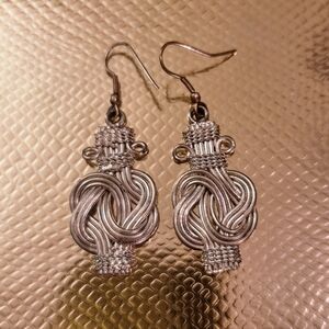 Silver Wire Knot Earrings